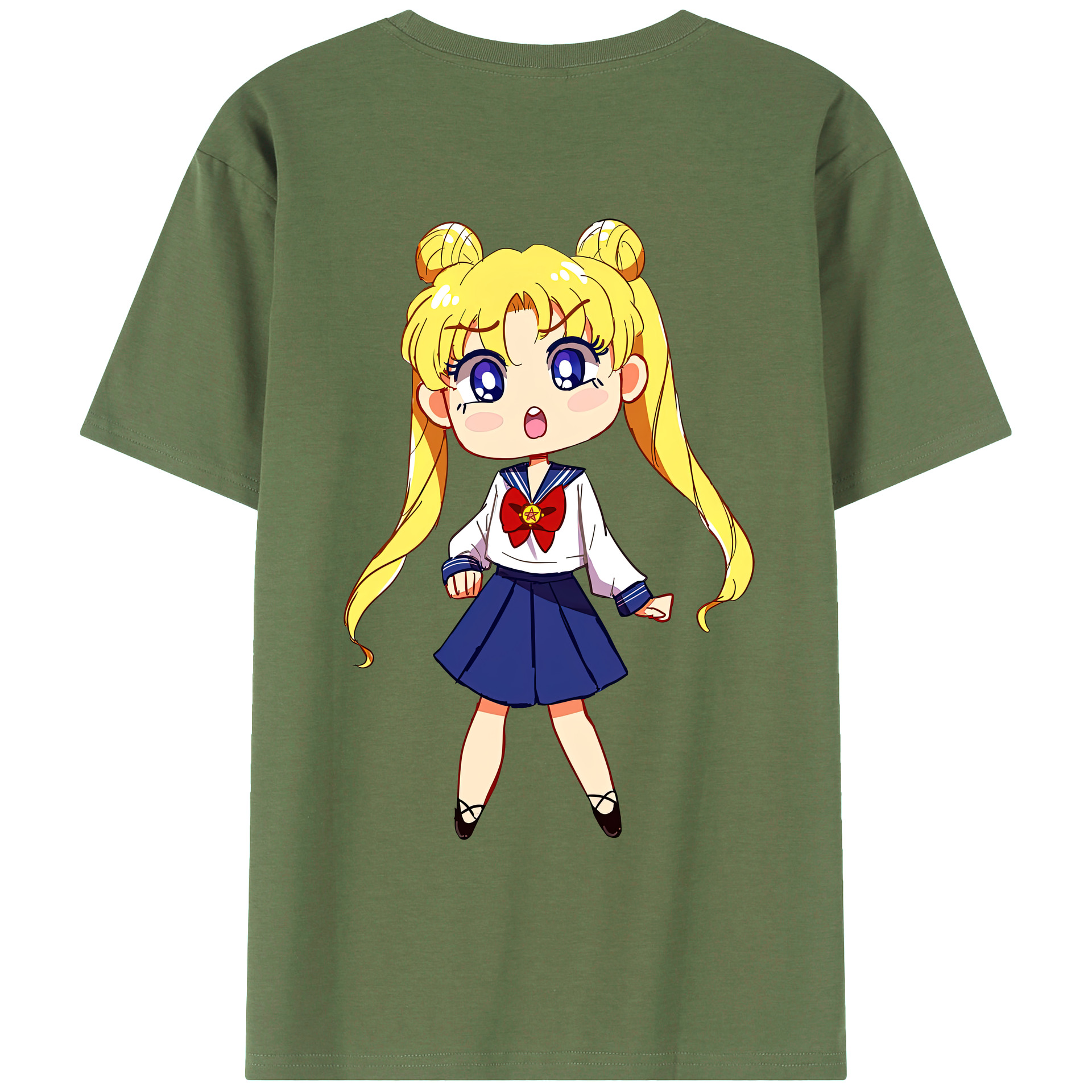 （画像用） 美少女戦士セーラームーン 愛野 美奈子 あいの みなこ Sailor Moon Aino Minako 綿100％ メンズ半袖Tシャツ（バックプリント） 通気性